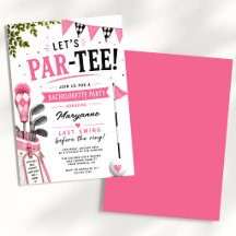 Laten we Par Tee Bachelorette-feest uitnodiging