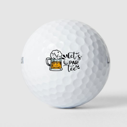 Laten we Par Tee drinken met een glas Bier Golfballen (Voorkant)