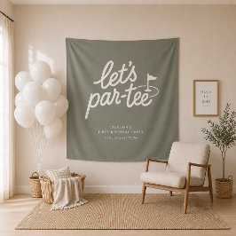Laten we Par-tee Golf 1e Verjaardagsbanner Wandkleed