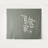 Laten we Par-tee Golf 1e Verjaardagsbanner Wandkleed (Voorkant (horizontaal))