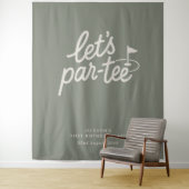 Laten we Par-tee Golf 1e Verjaardagsbanner Wandkleed (In situ)