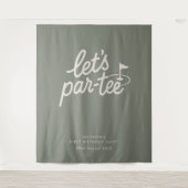 Laten we Par-tee Golf 1e Verjaardagsbanner Wandkleed (Voorkant)