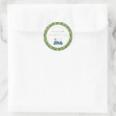 Laten we Par Tee Golf Argyle Patroon Eerste Verjaa Ronde Sticker (Tas)