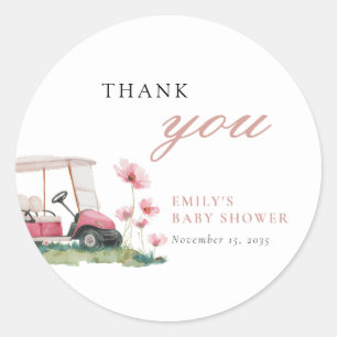 Laten we Par-tee Golf Baby Shower Ronde Sticker