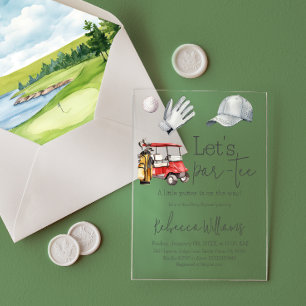 Laten we Par Tee Golf Baby Shower Sport Thema Fees Acryl Uitnodigingen