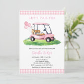 Laten we Par-tee Golf Baby Shower Uitnodiging (Staand voorkant)