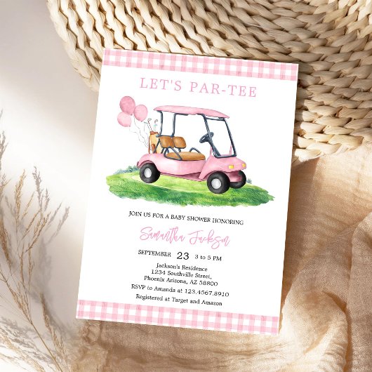 Laten we Par-tee Golf Baby Shower Uitnodiging