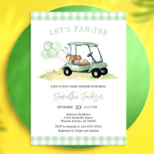 Laten we Par-tee Golf Baby Shower Uitnodiging
