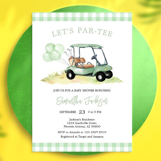 Laten we Par-tee Golf Baby Shower Uitnodiging