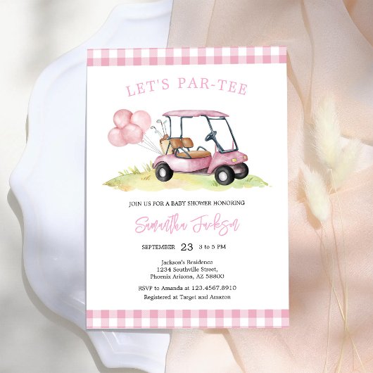 Laten we Par-tee Golf Baby Shower Uitnodiging