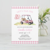 Laten we Par-tee Golf Baby Shower Uitnodiging (Staand voorkant)