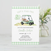 Laten we Par-tee Golf Baby Shower Uitnodiging (Staand voorkant)