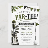Laten we Par Tee Golf Bachelorfeest Uitnodiging (Voorkant)