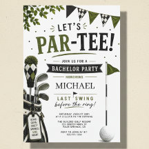 Laten we Par Tee Golf Bachelorfeest Uitnodiging