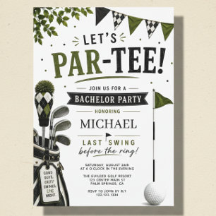 Laten we Par Tee Golf Bachelorfeest Uitnodiging