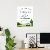 Laten we Par-Tee Golf Buggy Verjaardags Welkom Bor Poster (Thuiskantoor)