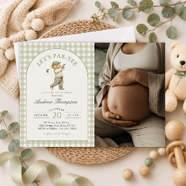 Laten we Par-Tee Golf Jongen Baby Shower Foto Kaart
