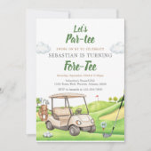 Laten we Par Tee Golf Verjaardagsuitnodiging Kaart (Voorkant)
