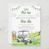 Laten we Par Tee Golf Verjaardagsuitnodiging Kaart (Voorkant)