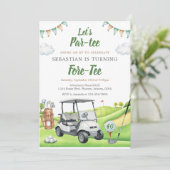 Laten we Par Tee Golf Verjaardagsuitnodiging Kaart (Staand voorkant)
