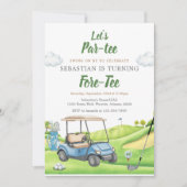 Laten we Par Tee Golf Verjaardagsuitnodiging Kaart (Voorkant)