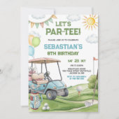 Laten we Par Tee Golf Verjaardagsuitnodiging Kaart (Voorkant)