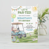 Laten we Par Tee Golf Verjaardagsuitnodiging Kaart (Staand voorkant)