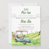 Laten we Par Tee Golf Verjaardagsuitnodiging Kaart (Voorkant)