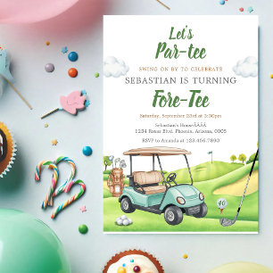 Laten we Par Tee Golf Verjaardagsuitnodiging Kaart