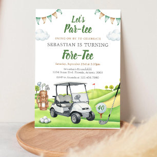 Laten we Par Tee Golf Verjaardagsuitnodiging Kaart