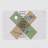Laten we Par Tee Leuk Grappige Golf Humor Golfhanddoek (Horizontaal)