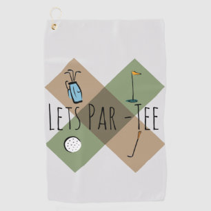 Laten we Par Tee Leuk Grappige Golf Humor Golfhanddoek