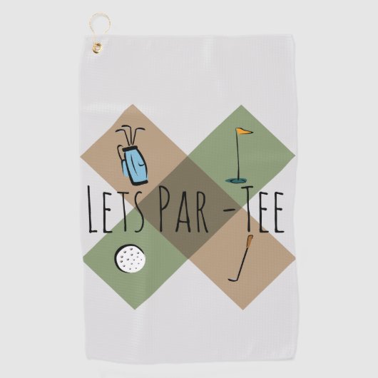 Laten we Par Tee Leuk Grappige Golf Humor Golfhanddoek (Voorkant)