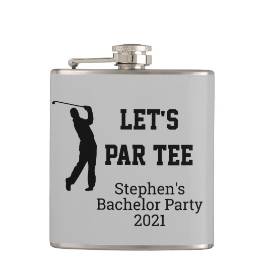 Laten we Par Tee Verloofde Party Cadeau Aangepaste Heupfles (Voorkant)