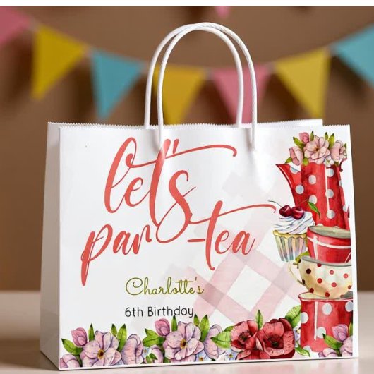 Laten we para-thee, thee bloemige verjaardag groot cadeauzakje