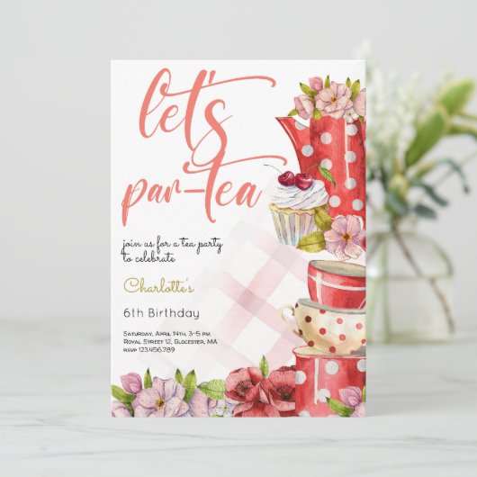 Laten we para-thee, thee bloemige verjaardag kaart (Staand voorkant)