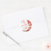 Laten we para-thee, thee bloemige verjaardag ronde sticker (Envelop)