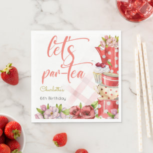 Laten we para-thee, thee bloemige verjaardag servet