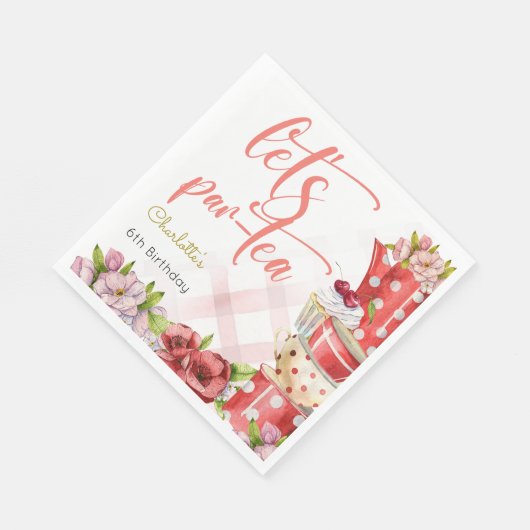 Laten we para-thee, thee bloemige verjaardag servet (Hoek)