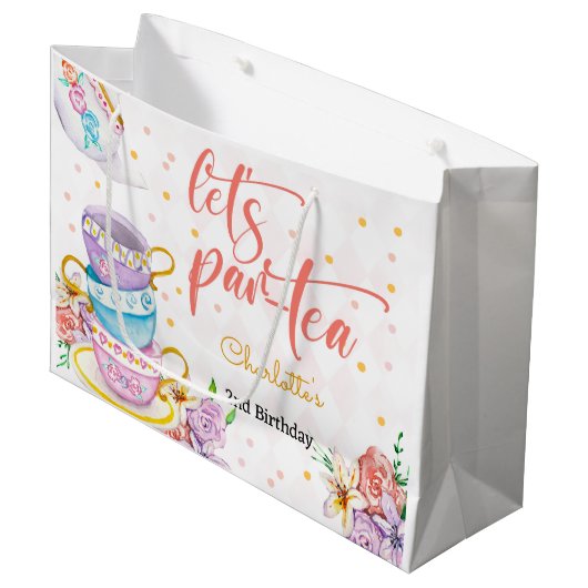 Laten we para-thee, thee kinderen verjaardag groot cadeauzakje (Voorkant Gekanteld)