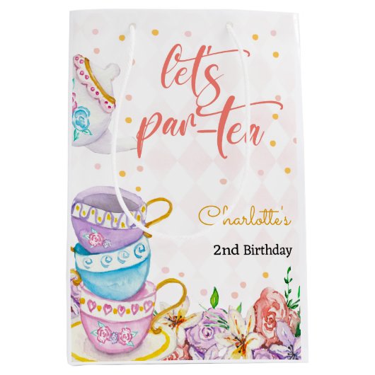 Laten we para-thee, thee kinderen verjaardag medium cadeauzakje (Voorkant)