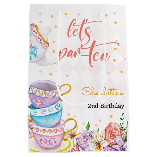 Laten we para-thee, thee kinderen verjaardag medium cadeauzakje (Achterkant)