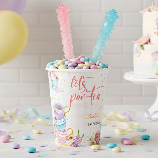 Laten we para-thee, thee verjaardag papieren bekers