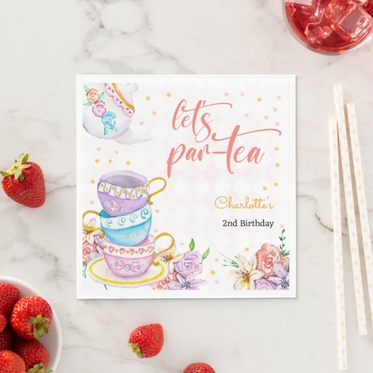 Laten we para-thee, thee verjaardag servet (Insitu)