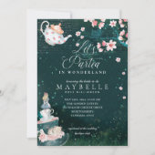 Laten we Partea Bridal Alice in Wonderland Tea Par Kaart (Voorkant)
