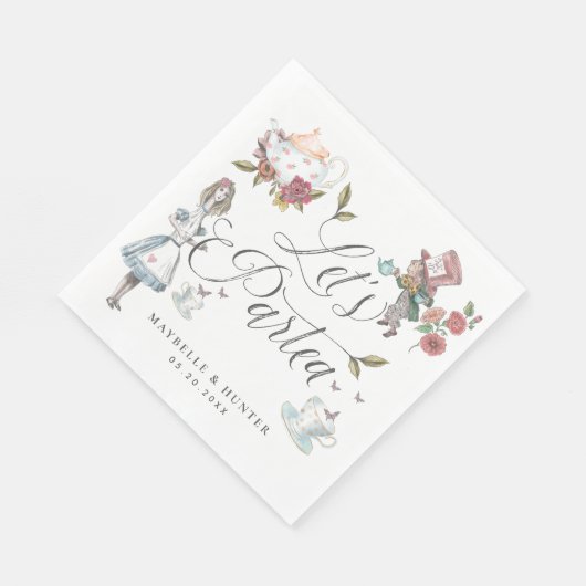 Laten we Partea Fairytale Alice in Wonderland Stor Servet (Hoek)