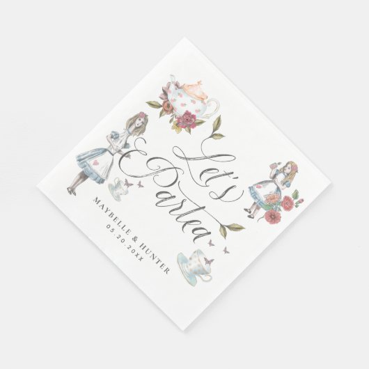 Laten we Partea Fairytale Alice in Wonderland Stor Servet (Hoek)