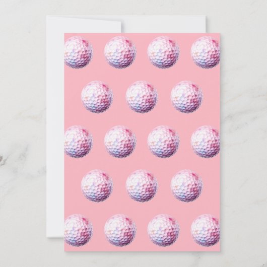 Laten we ParTee! Pink and White Golf thema feest Kaart (Achterkant)