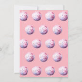 Laten we ParTee! Roze en witte golf thema Party Kaart (Achterkant)