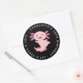 Laten we Partij A Lotl Axolotl Birthday Ronde Sticker (Envelop)
